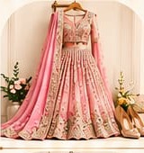 Pink embroidered lehenga